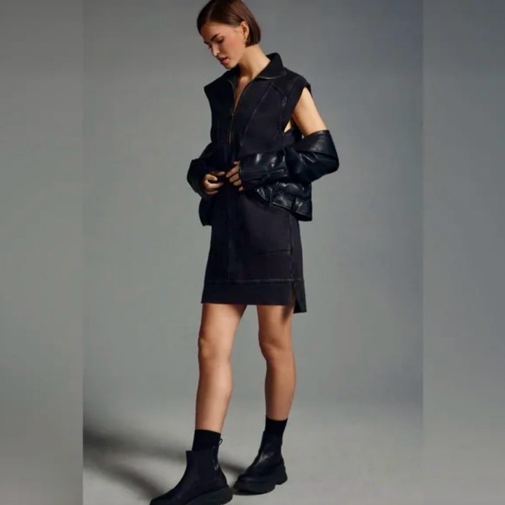 Anthropology Meru zip front mini dress